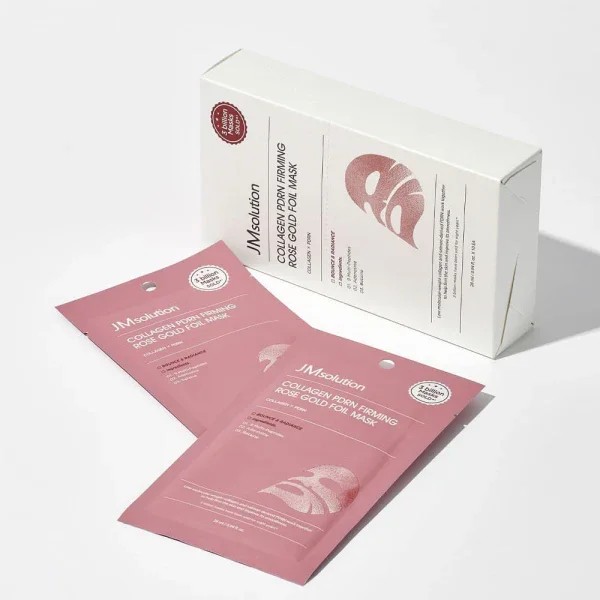 JMsolution Укрепляющая тканевая маска для лица с PDRN и коллагеном Collagen PDRN Firming Rose Gold Foil Mask