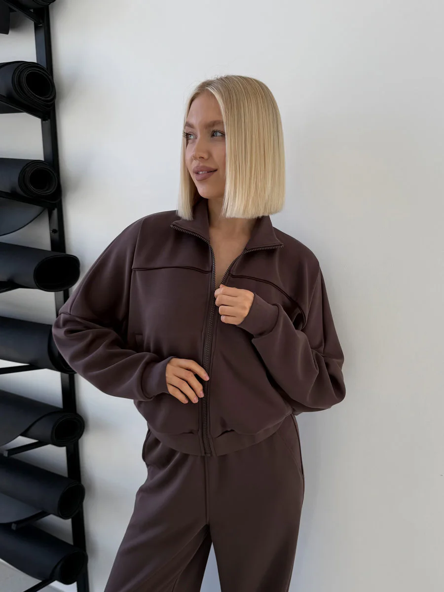 Толстовка на молнии Soft Comfort с воротником-стойкой из модала