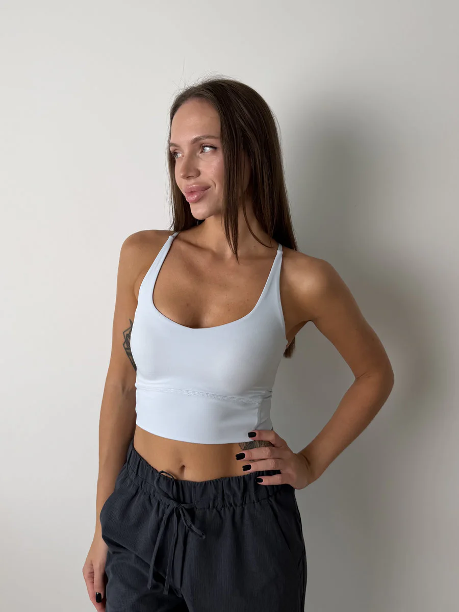 Спортивный удлиненный топ Back Cross (Без застежки)