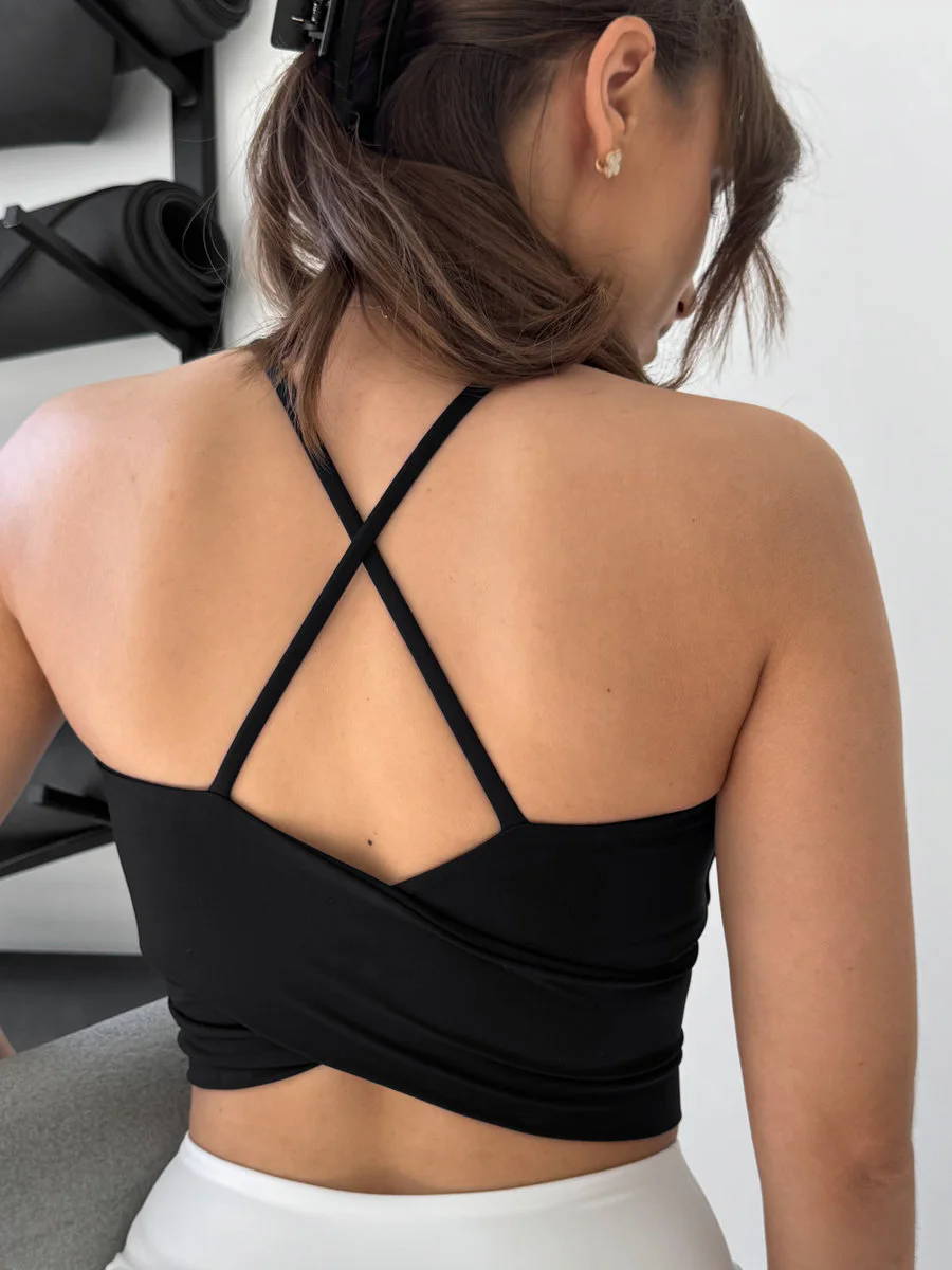 Спортивный удлиненный топ Back Cross (Без застежки)