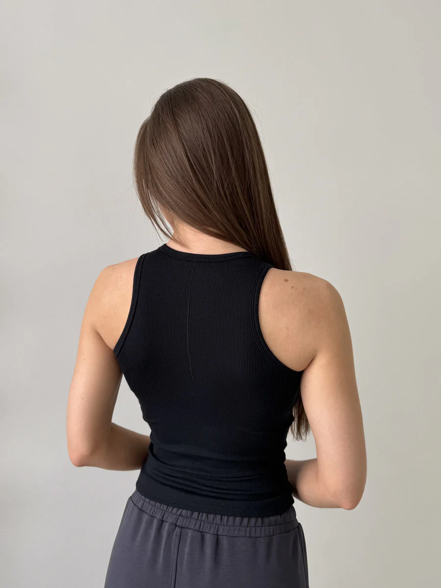 Майка в рубчик из модала Modal Rib Long Top