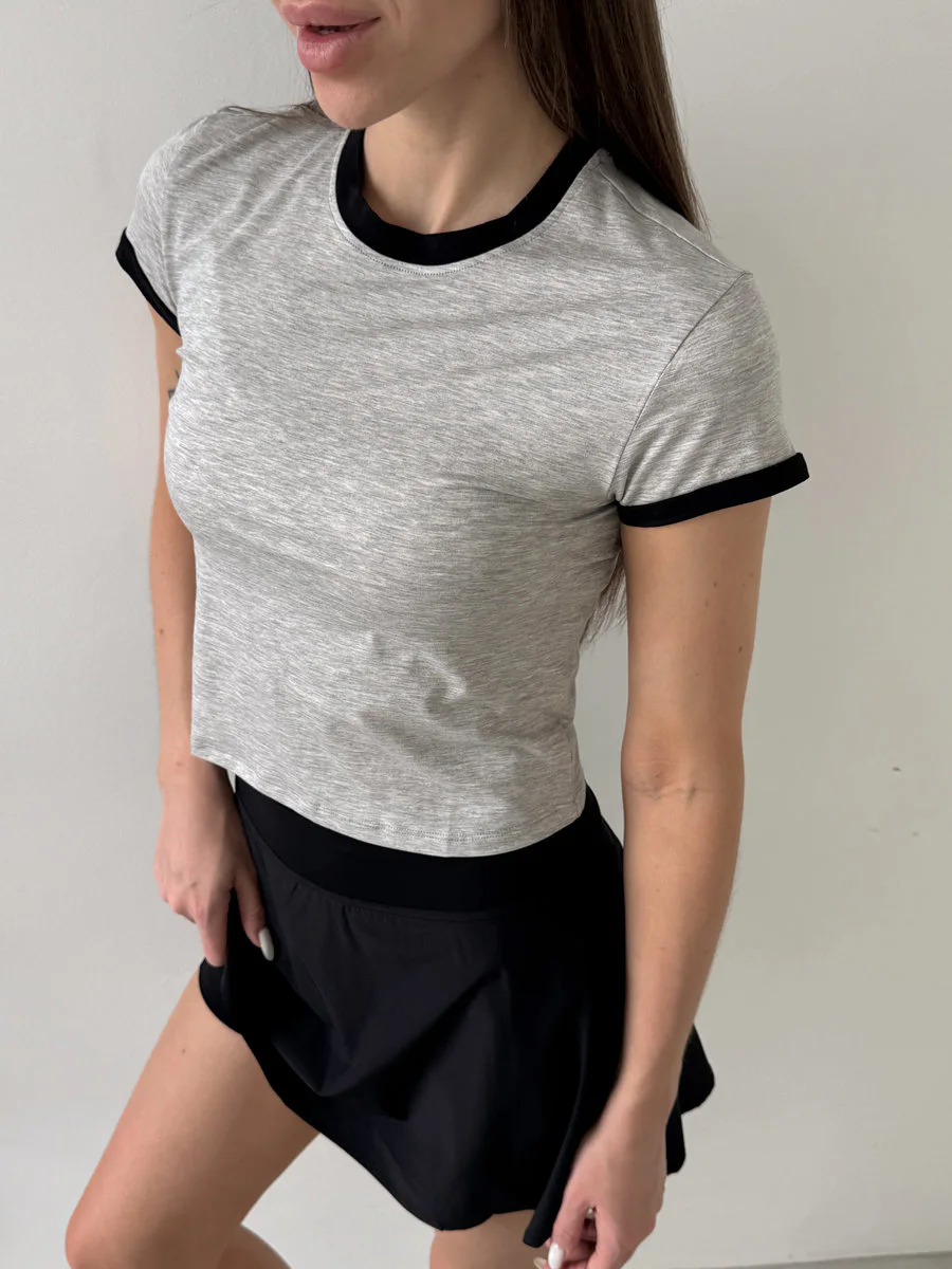 Спортивная футболка c контрастными рукавами и горловиной Contrast Trim Tee