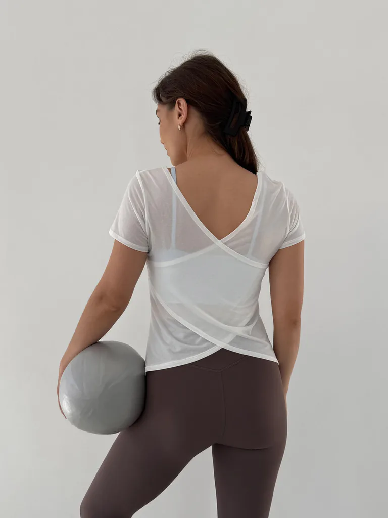 Футболка полупрозрачная с перекрестной спиной Breathable Cross