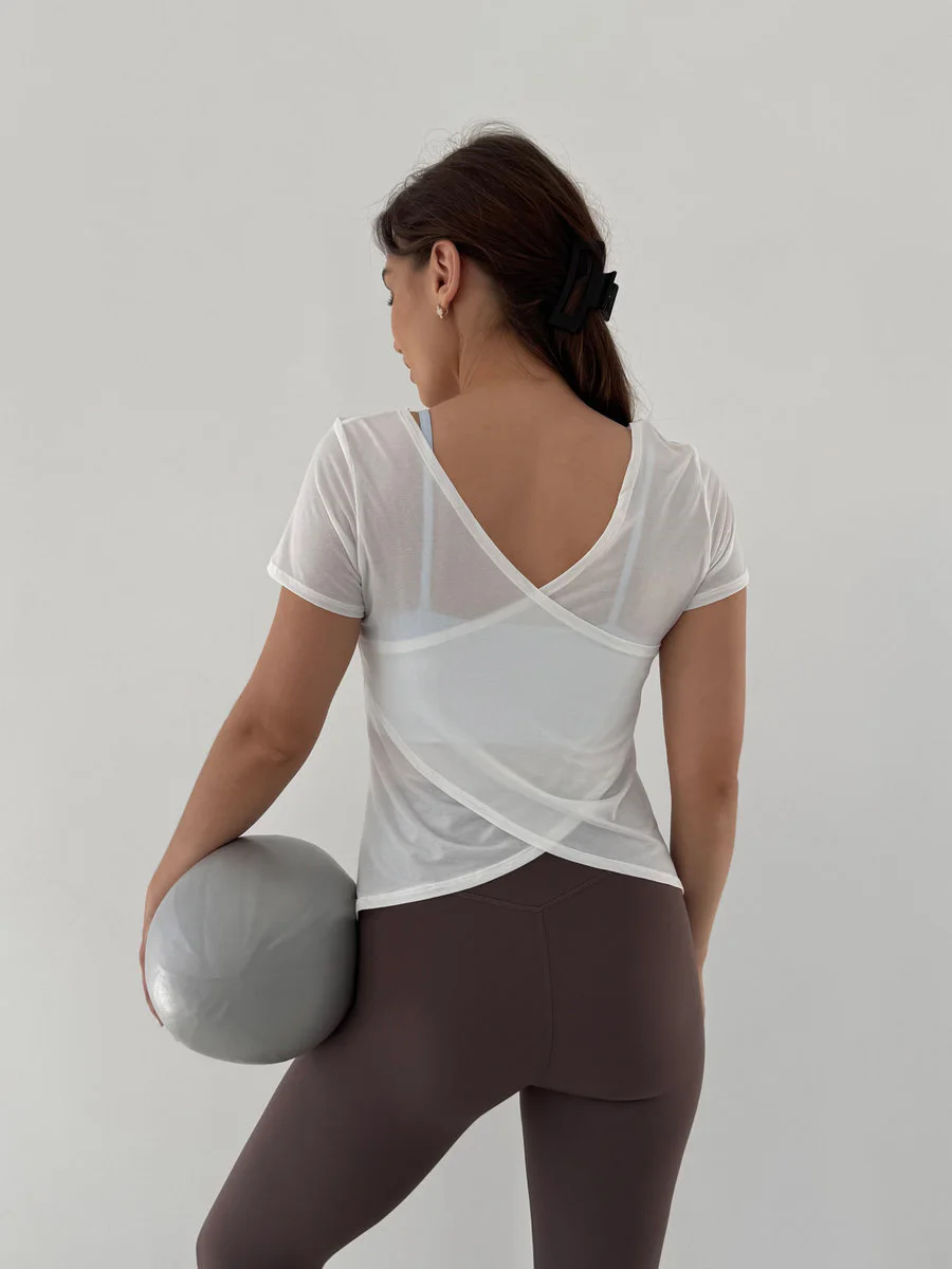 Футболка полупрозрачная с перекрестной спиной Breathable Cross