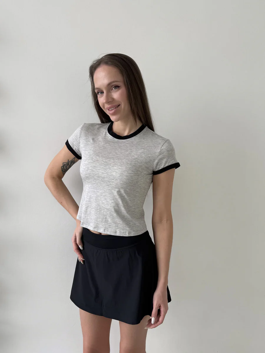 Спортивная футболка c контрастными рукавами и горловиной Contrast Trim Tee