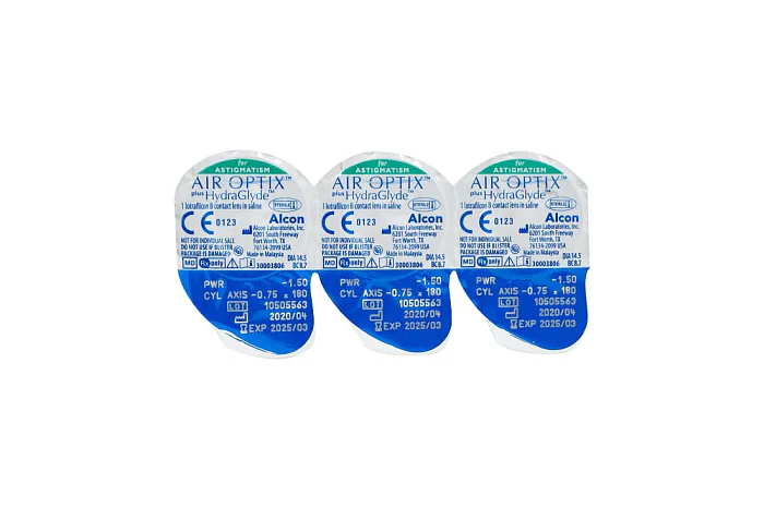 Контактные линзы AIR OPTIX plus HydraGlyde for Astigmatism (3 линзы)