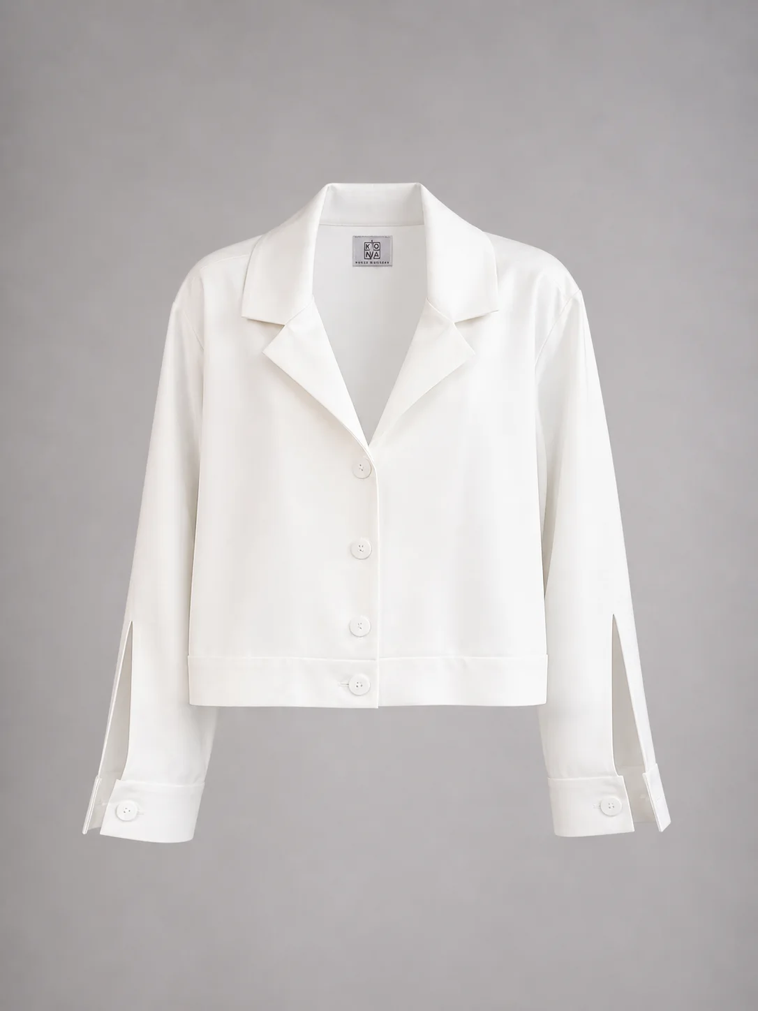 Жакет Ikona белый укороченный костюмка