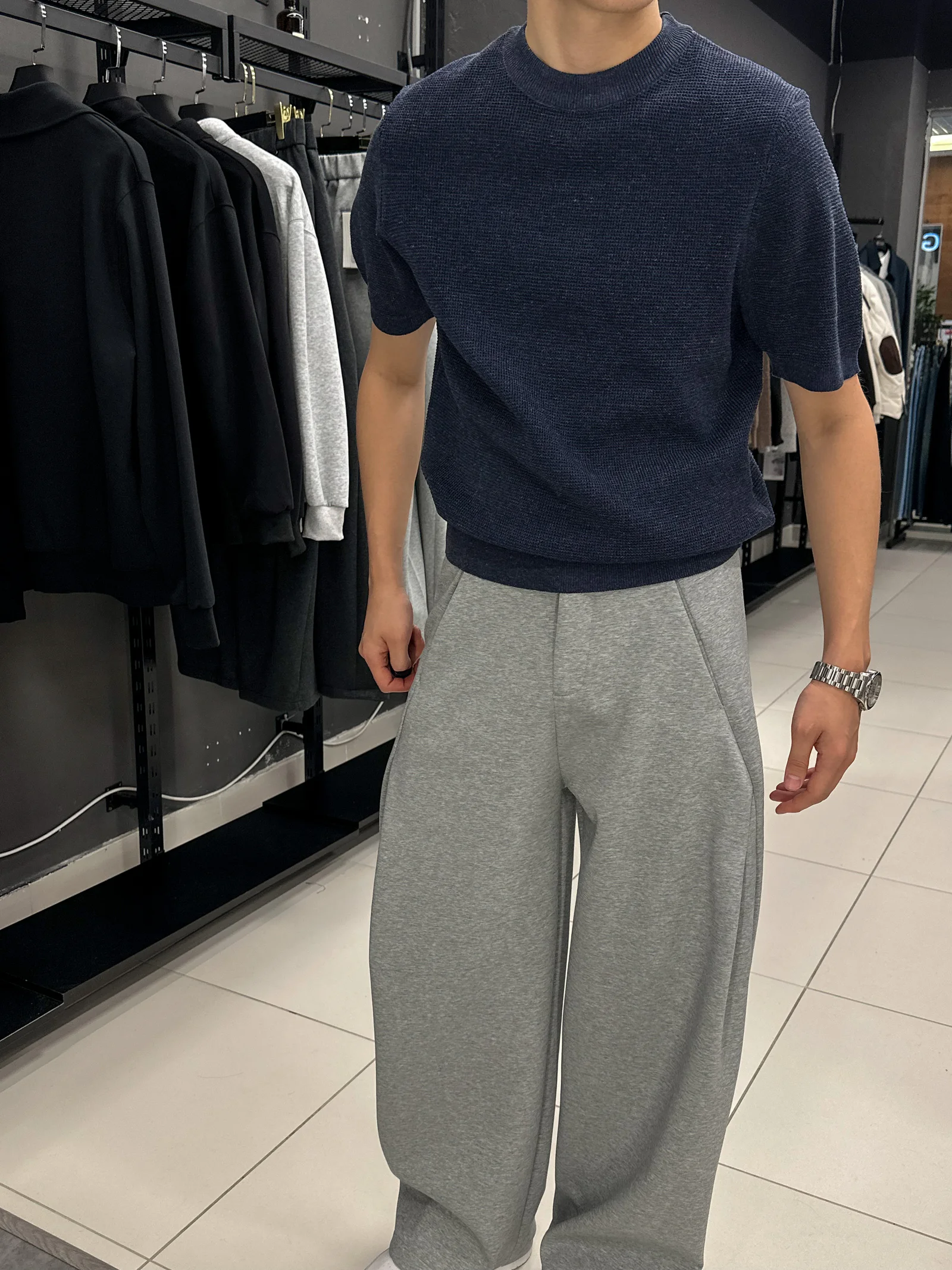 Поло Basic Knit синий 22257