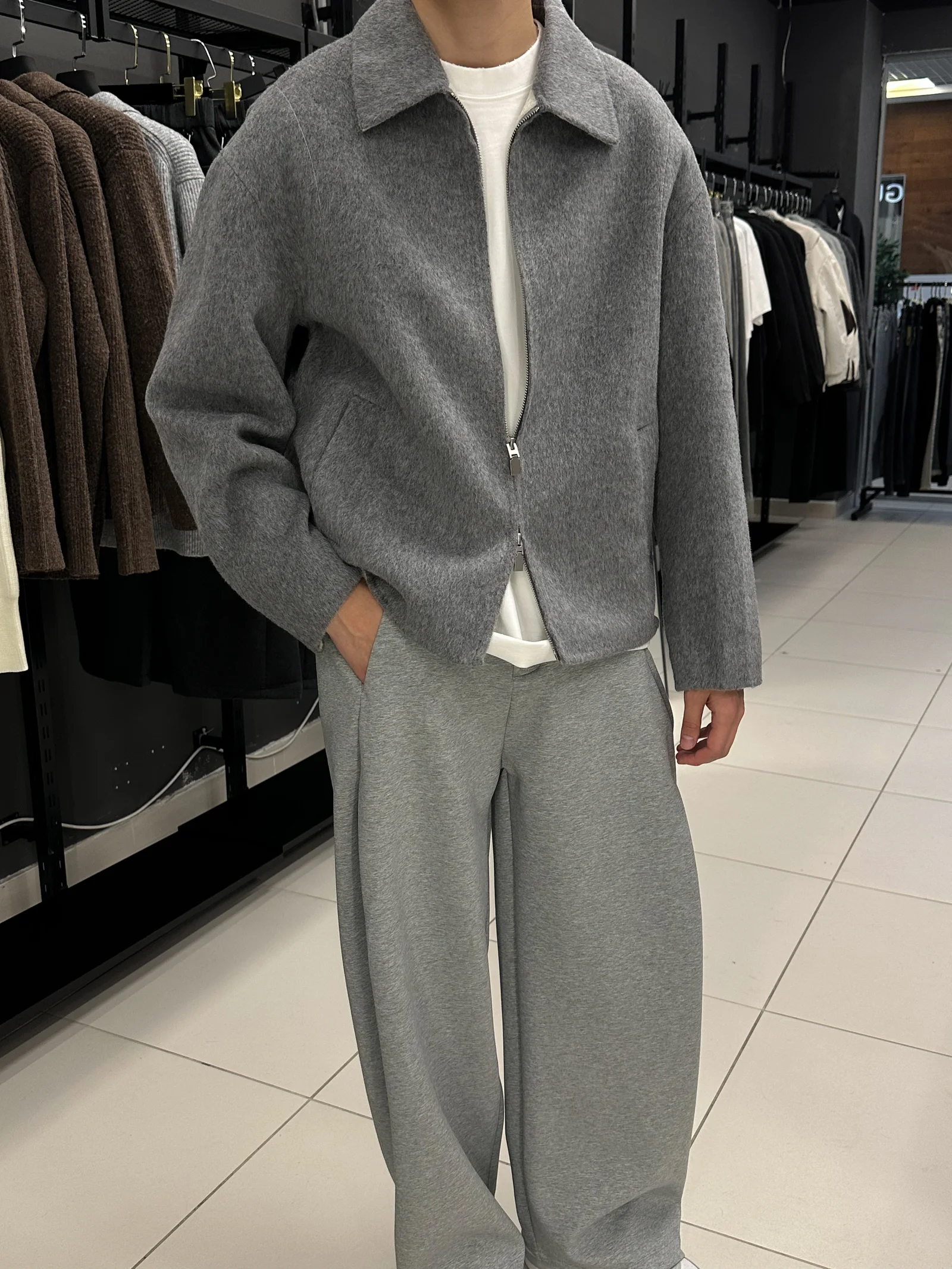 Пальто Premium Wool серый